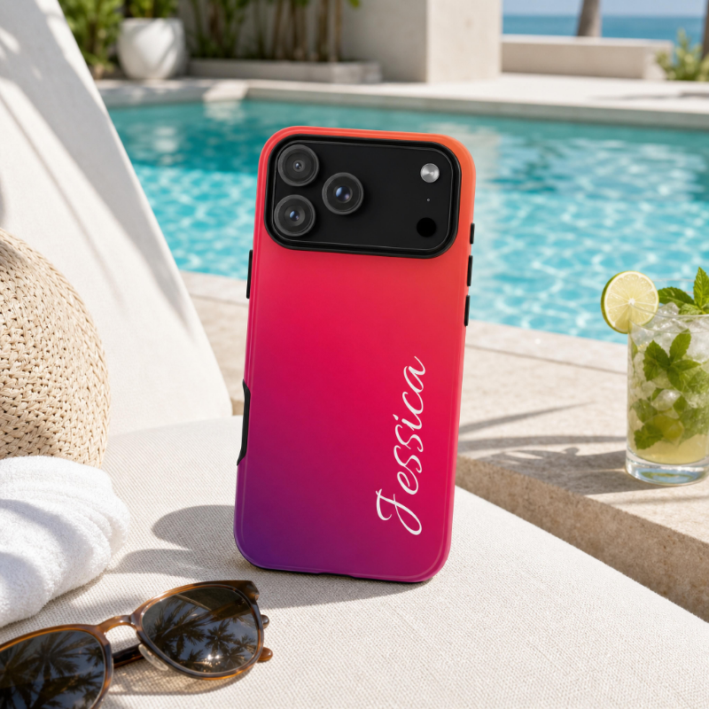 Personalized Ombre Gradient Phone Case - Custom Name