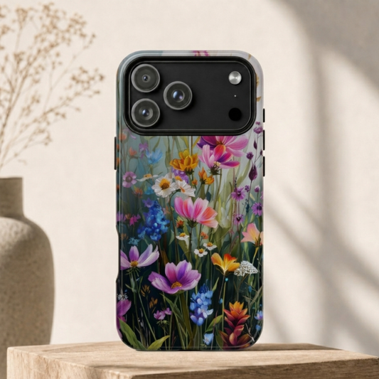 Painted Silence Flower Phone Case - Colorful Wildflower Meadow Art