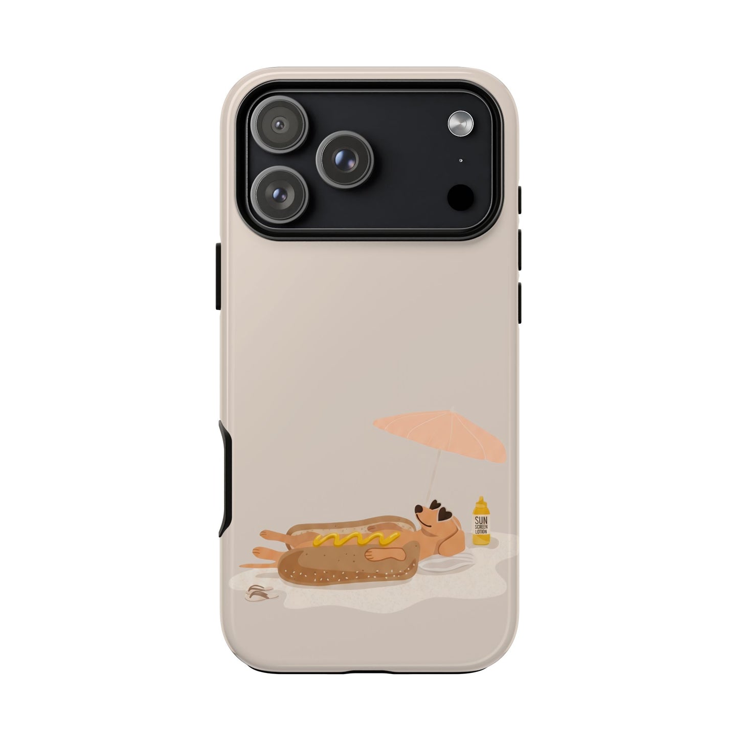 Funny Dachshund Phone Case – Minimalist Hot Dog Summer Aesthetic