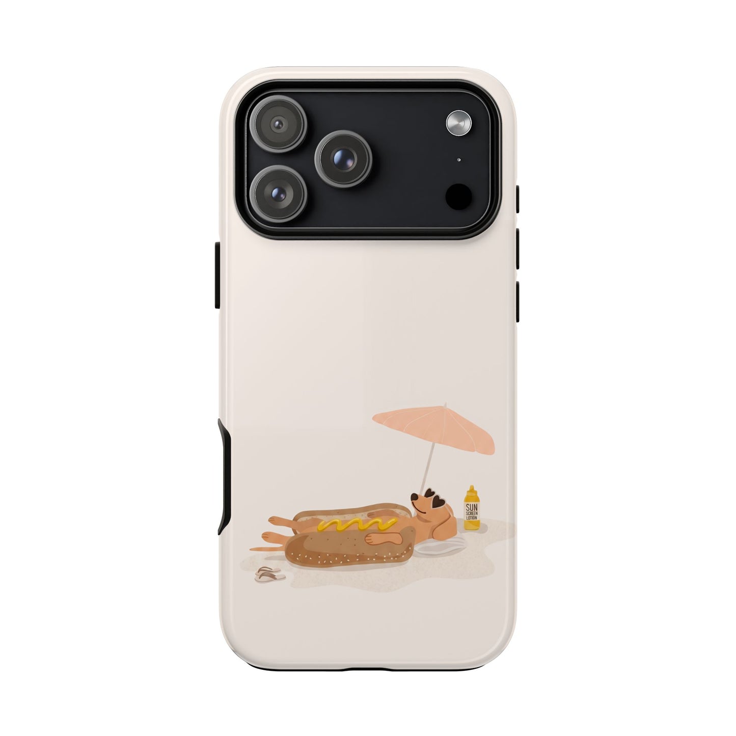 Funny Dachshund Phone Case – Minimalist Hot Dog Summer Aesthetic