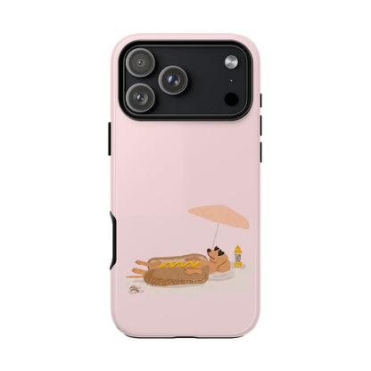 Funny Dachshund Phone Case – Minimalist Hot Dog Summer Aesthetic