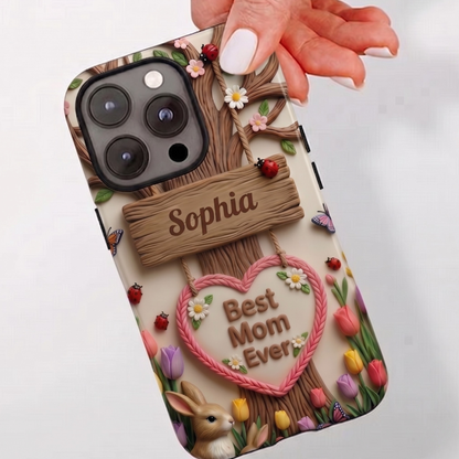 Personalized Best Mom Ever Phone Case - Whimsical Clay Garden