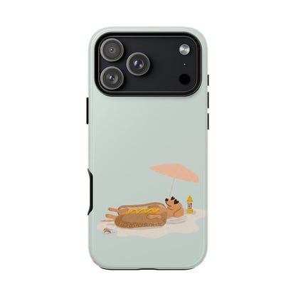 Funny Dachshund Phone Case – Minimalist Hot Dog Summer Aesthetic