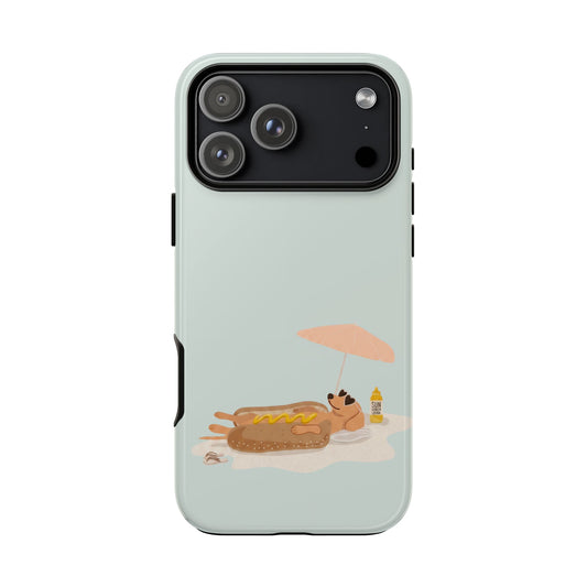 Funny Dachshund Phone Case – Minimalist Hot Dog Summer Aesthetic