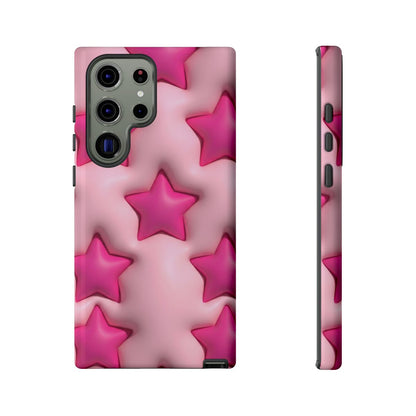 Pink Puffy Stars Aesthetic Phone Case - Cute Y2K Design