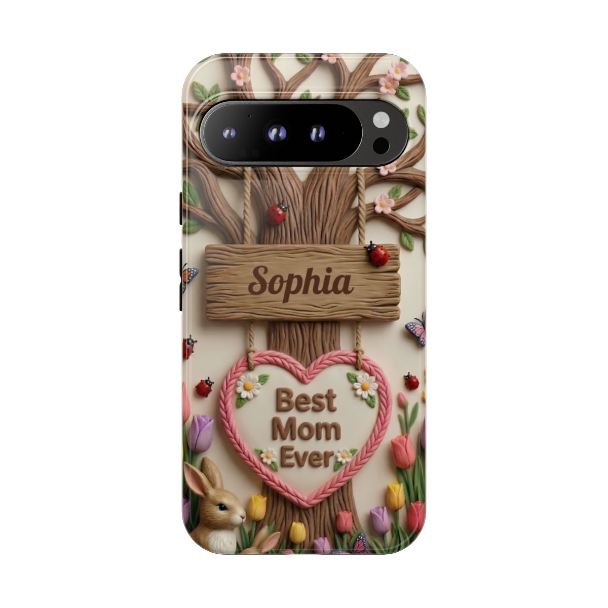 Personalized Best Mom Ever Phone Case - Whimsical Clay Garden