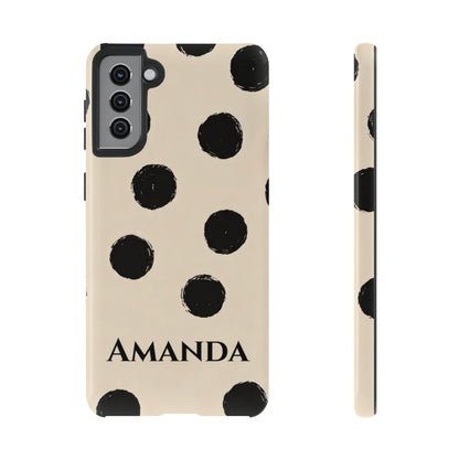 Personalized Polka Dot Phone Case – Custom Name Modern Abstract Aesthetic