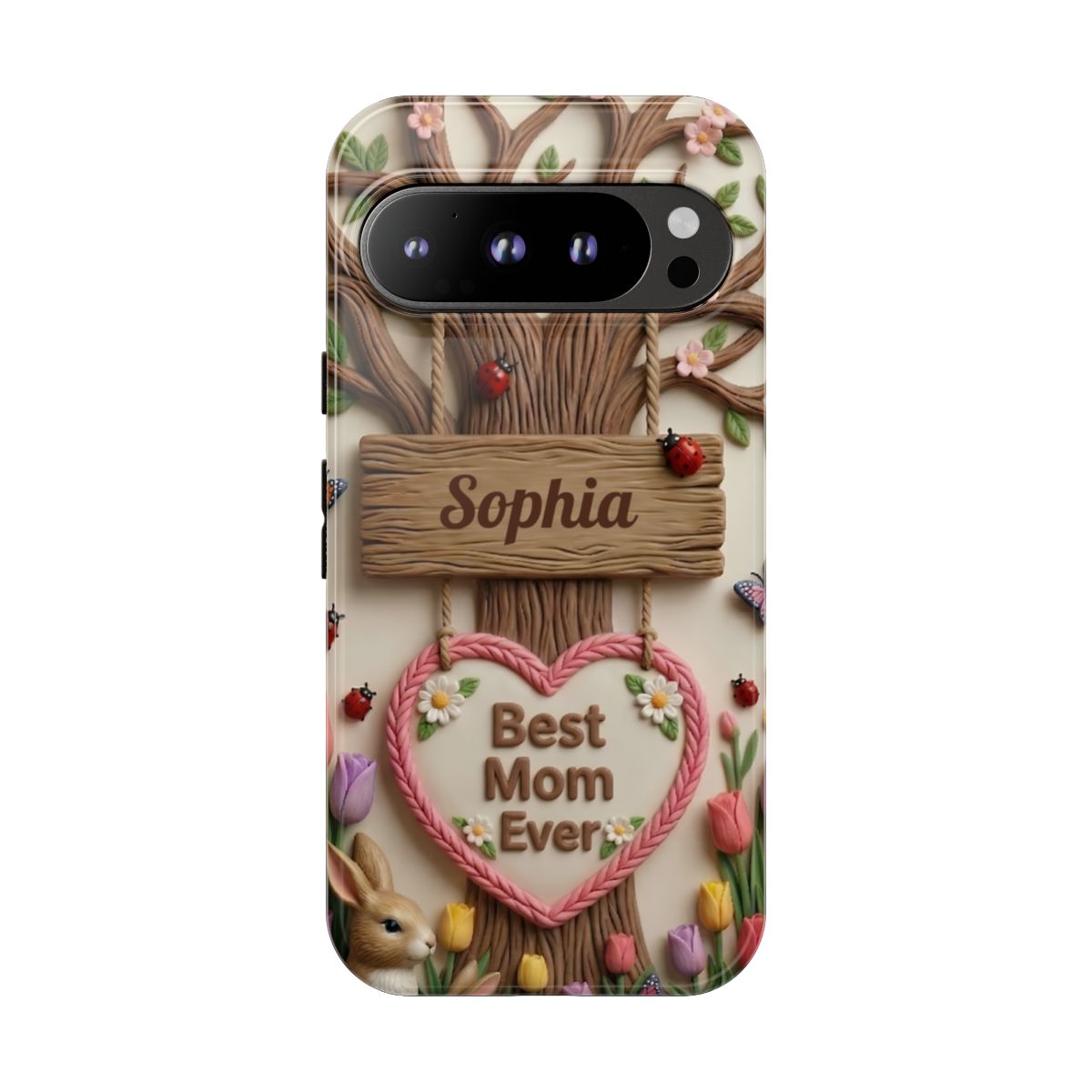 Personalized Best Mom Ever Phone Case - Whimsical Clay Garden