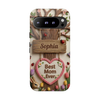 Personalized Best Mom Ever Phone Case - Whimsical Clay Garden