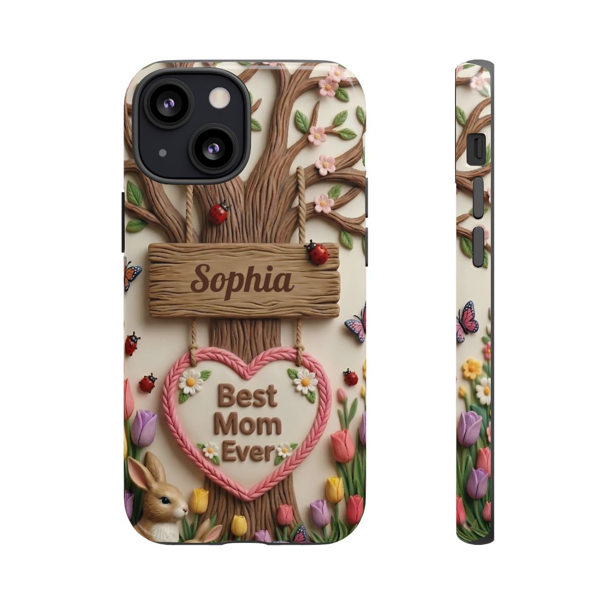 Personalized Best Mom Ever Phone Case - Whimsical Clay Garden