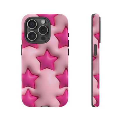 Pink Puffy Stars Aesthetic Phone Case - Cute Y2K Design