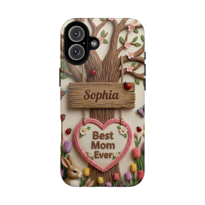 Personalized Best Mom Ever Phone Case - Whimsical Clay Garden