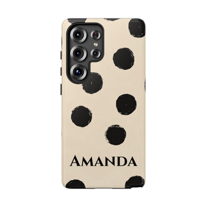 Personalized Polka Dot Phone Case – Custom Name Modern Abstract Aesthetic