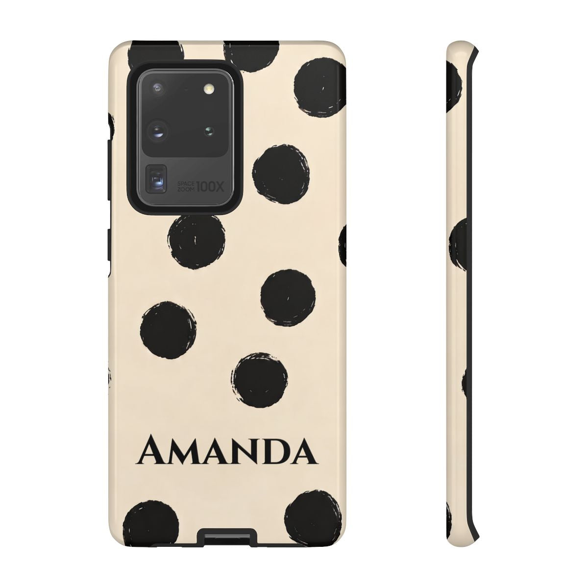 Personalized Polka Dot Phone Case – Custom Name Modern Abstract Aesthetic