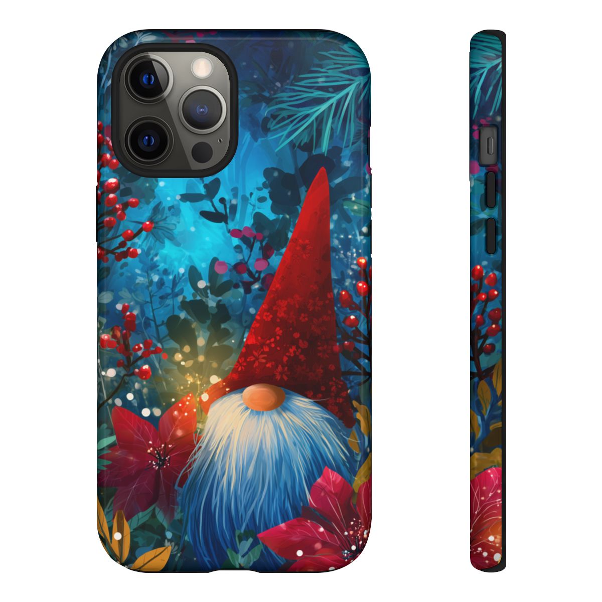 Enchanted Forest Gnome Phone Case - Whimsical Red Hat Garden Art