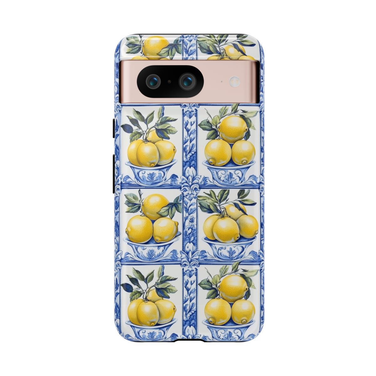 Amalfi Lemon Tile Phone Case - Mediterranean Blue & Yellow