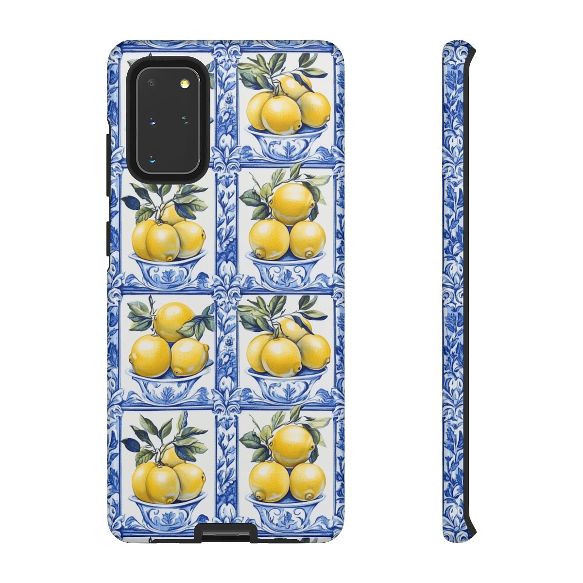 Amalfi Lemon Tile Phone Case - Mediterranean Blue & Yellow