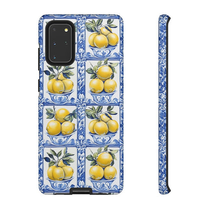 Amalfi Lemon Tile Phone Case - Mediterranean Blue & Yellow