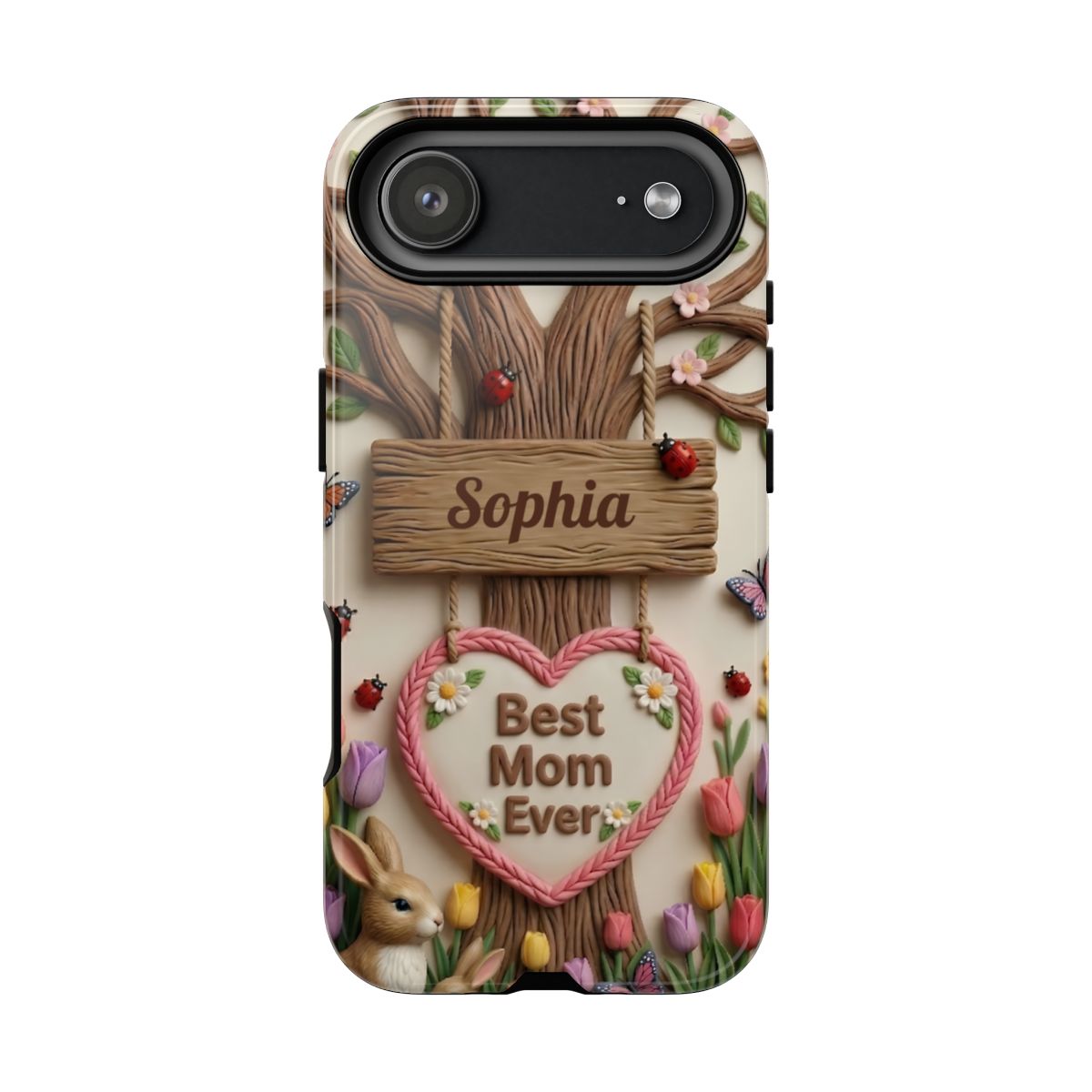 Personalized Best Mom Ever Phone Case - Whimsical Clay Garden