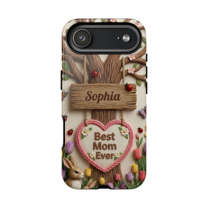 Personalized Best Mom Ever Phone Case - Whimsical Clay Garden
