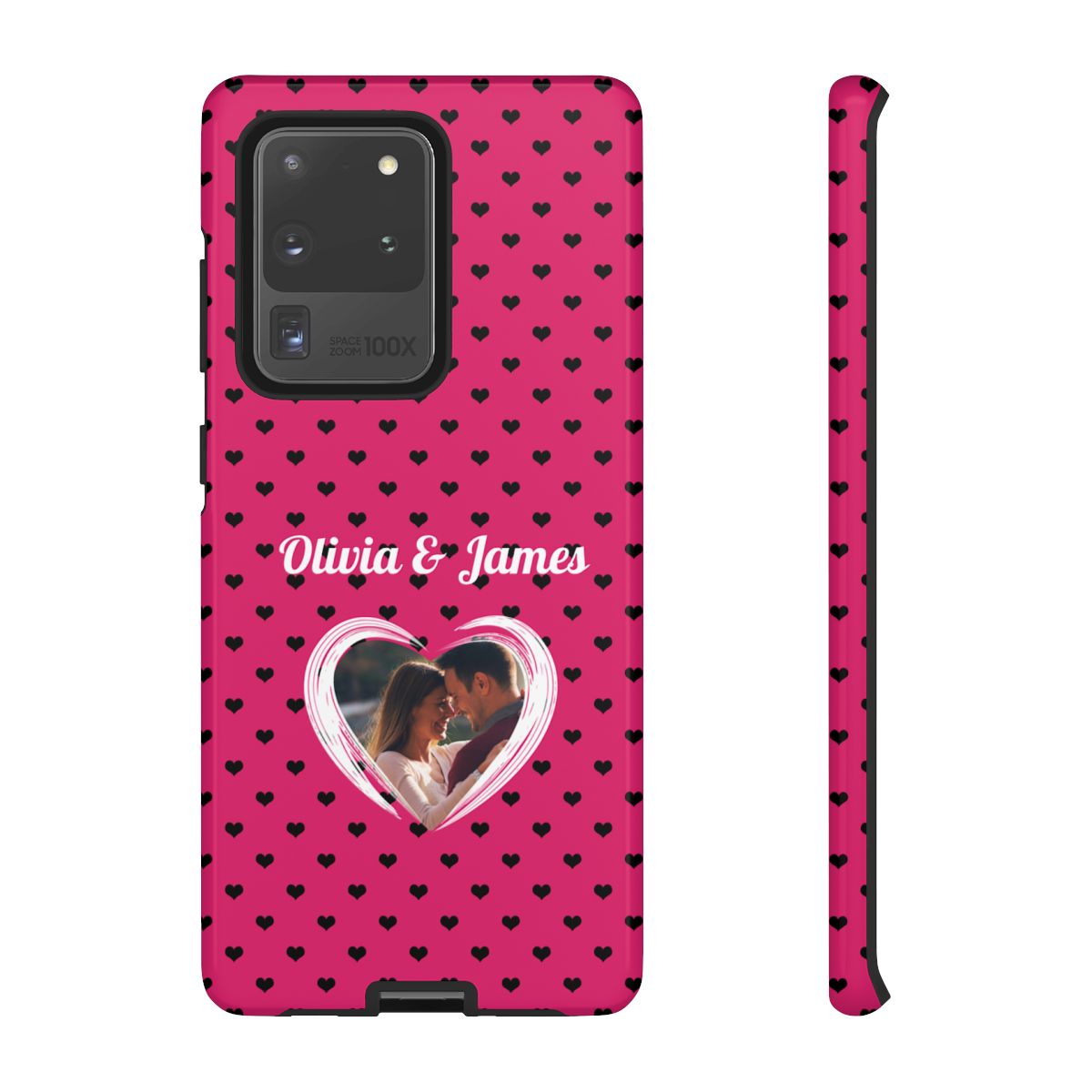 Personalized Photo Pink Heart Phone Case - Custom Photo & Name