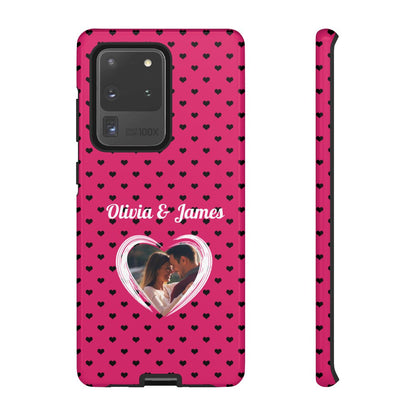 Personalized Photo Pink Heart Phone Case - Custom Photo & Name