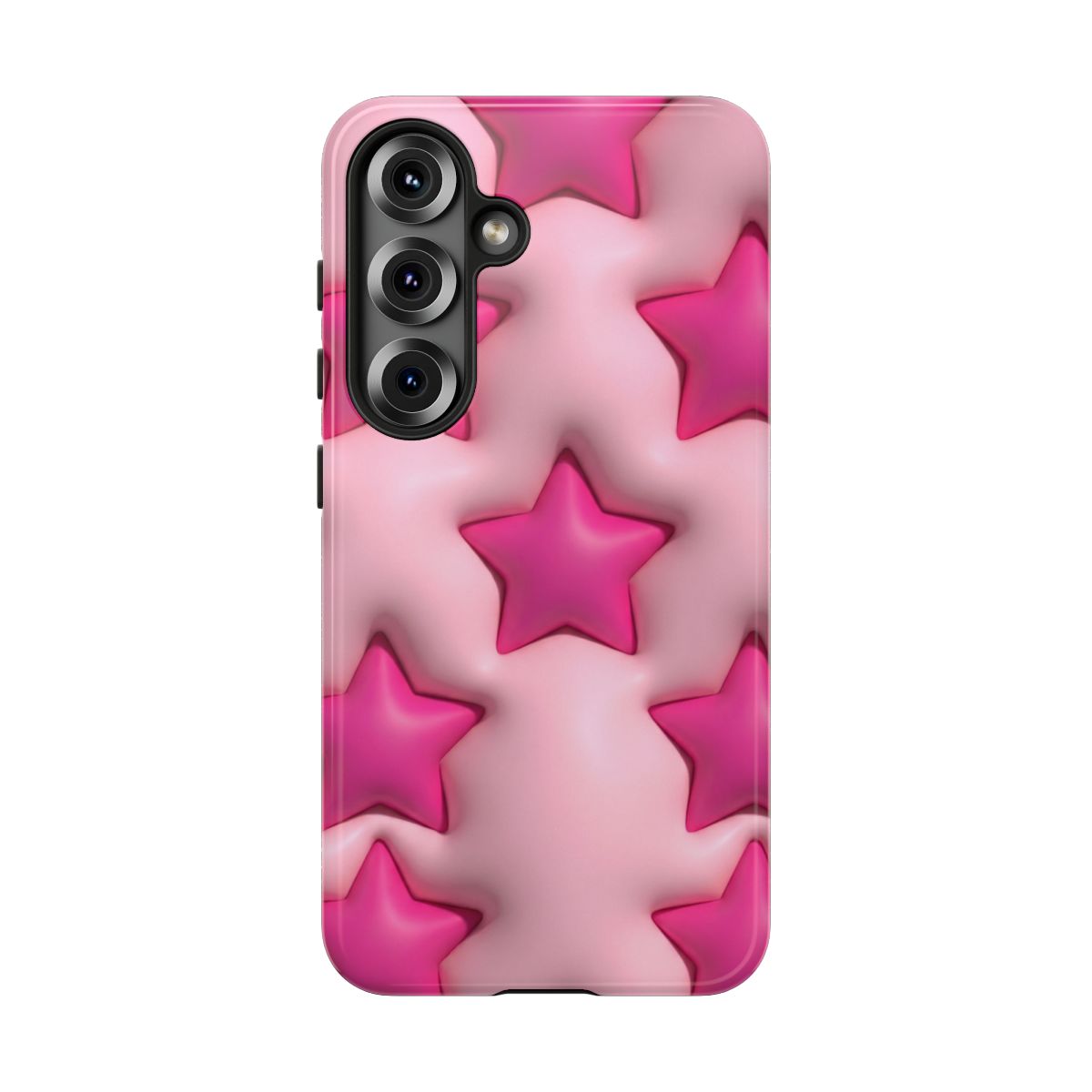 Pink Puffy Stars Aesthetic Phone Case - Cute Y2K Design