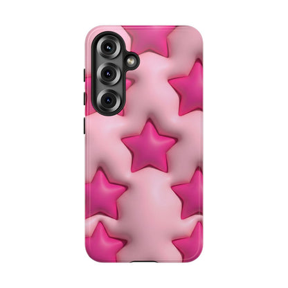 Pink Puffy Stars Aesthetic Phone Case - Cute Y2K Design