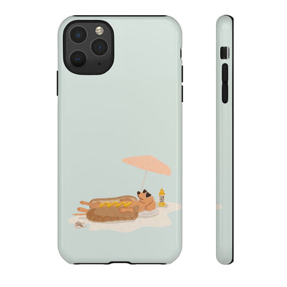 Funny Dachshund Phone Case – Minimalist Hot Dog Summer Aesthetic