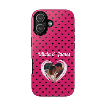 Personalized Photo Pink Heart Phone Case - Custom Photo & Name