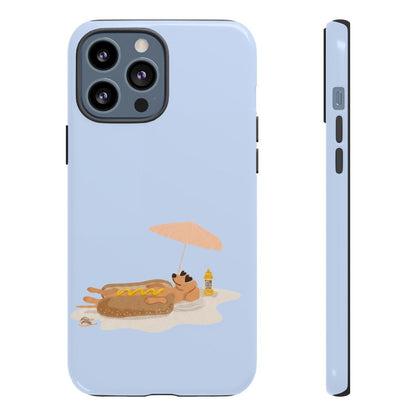 Funny Dachshund Phone Case – Minimalist Hot Dog Summer Aesthetic