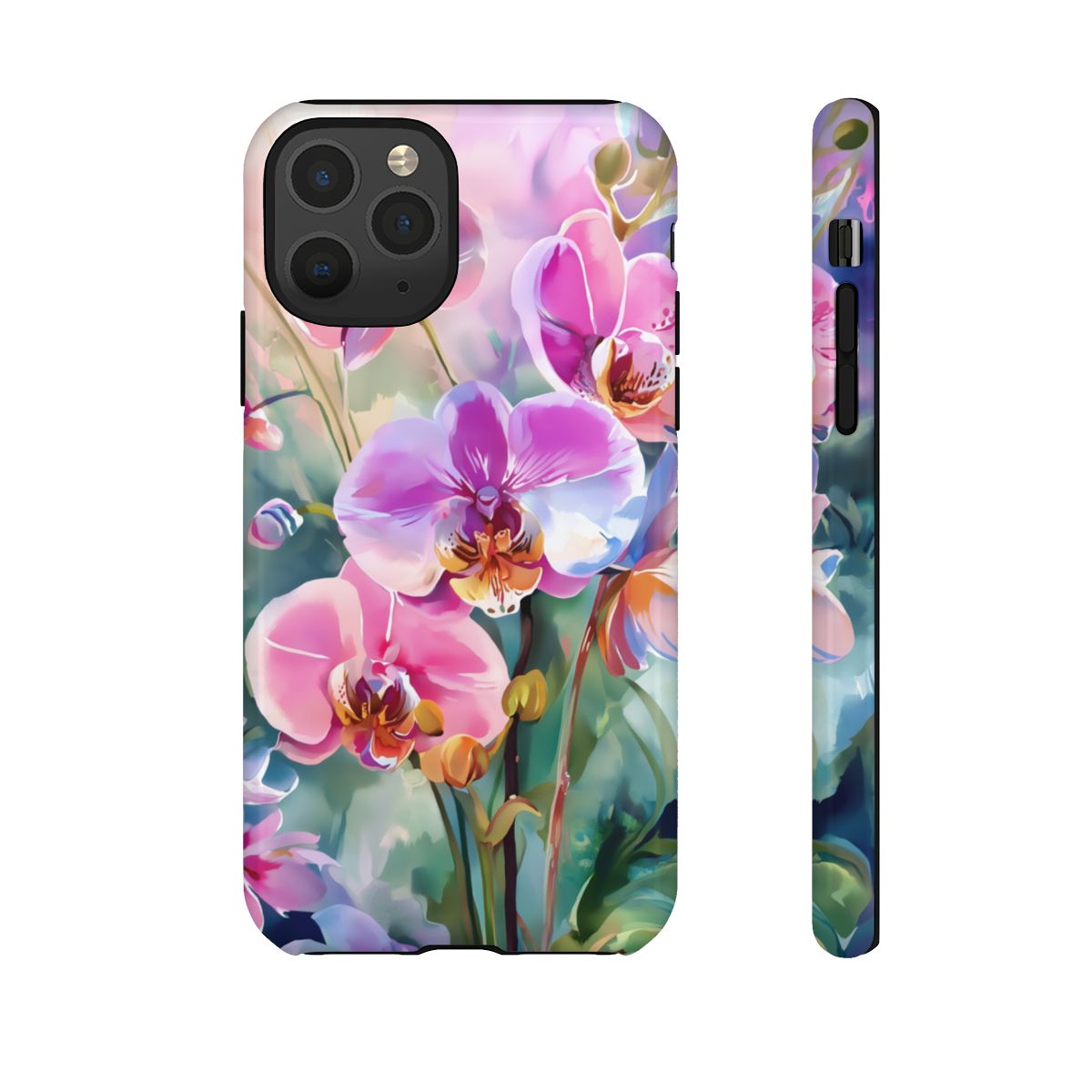 Pink Orchid Phone Case - Vibrant Tropical Watercolor Art
