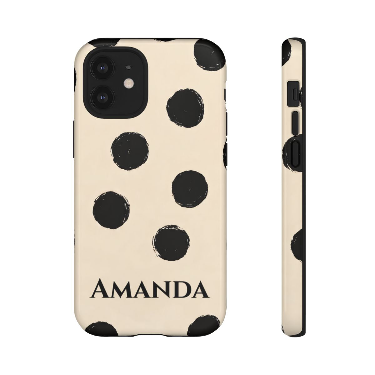 Personalized Polka Dot Phone Case – Custom Name Modern Abstract Aesthetic