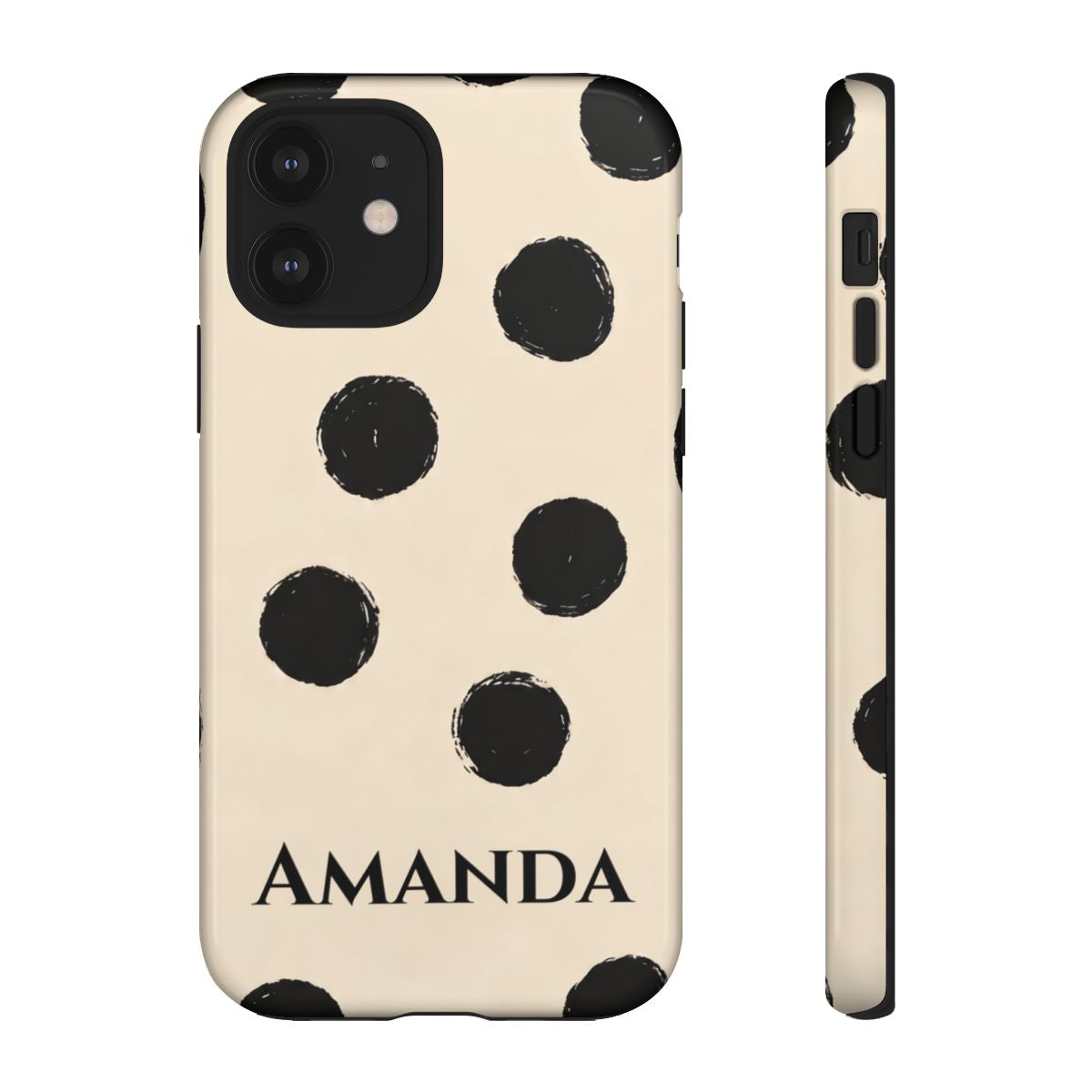 Personalized Polka Dot Phone Case – Custom Name Modern Abstract Aesthetic