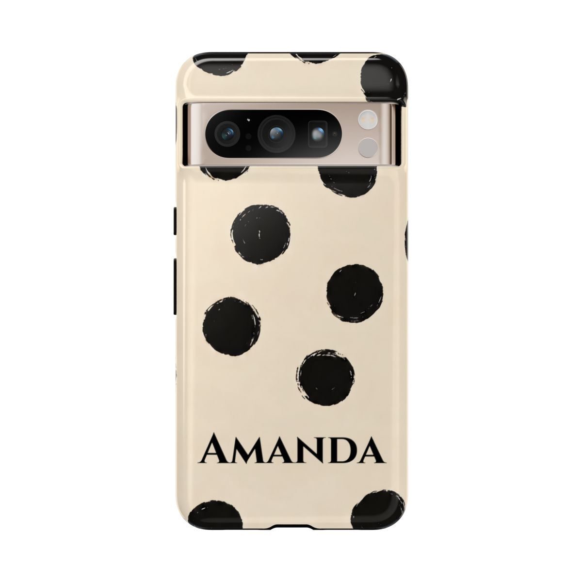 Personalized Polka Dot Phone Case – Custom Name Modern Abstract Aesthetic