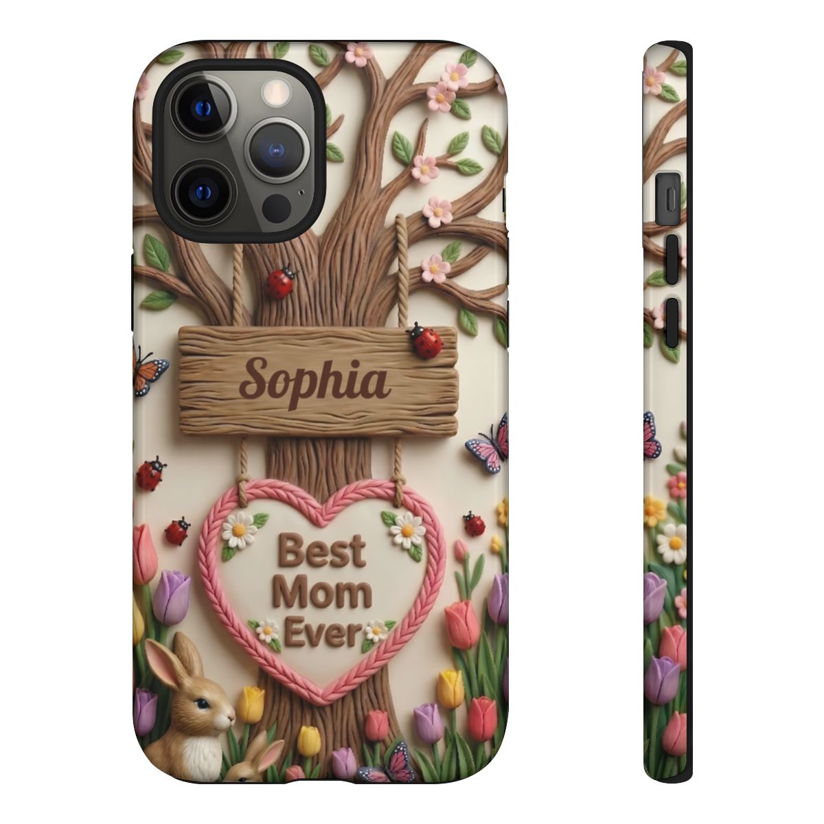 Personalized Best Mom Ever Phone Case - Whimsical Clay Garden