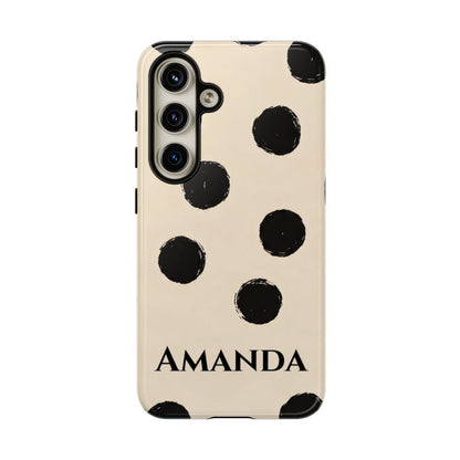 Personalized Polka Dot Phone Case – Custom Name Modern Abstract Aesthetic