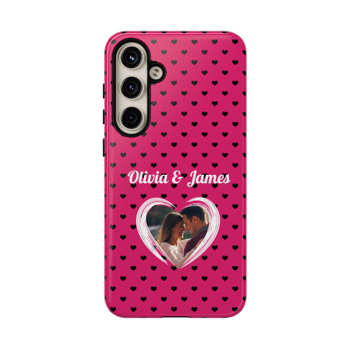 Personalized Photo Pink Heart Phone Case - Custom Photo & Name