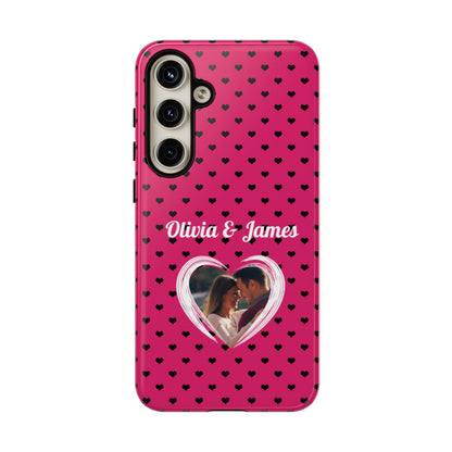 Personalized Photo Pink Heart Phone Case - Custom Photo & Name