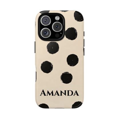Personalized Polka Dot Phone Case – Custom Name Modern Abstract Aesthetic