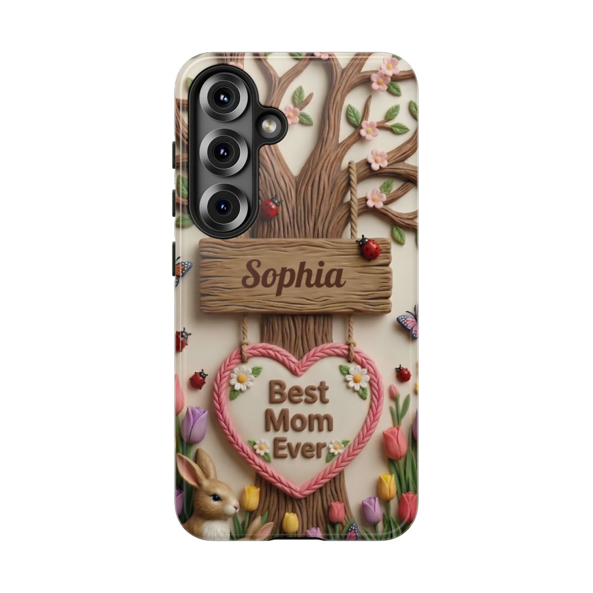 Personalized Best Mom Ever Phone Case - Whimsical Clay Garden