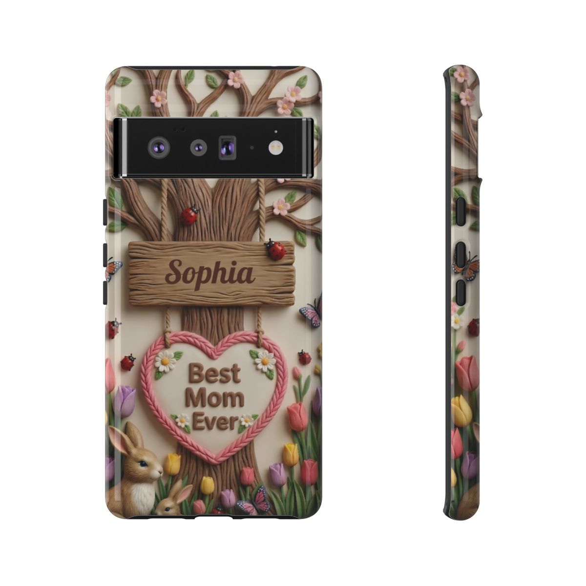 Personalized Best Mom Ever Phone Case - Whimsical Clay Garden