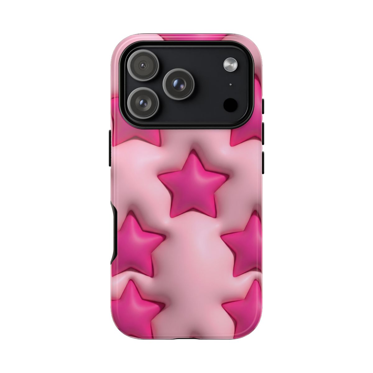 Pink Puffy Stars Aesthetic Phone Case - Cute Y2K Design