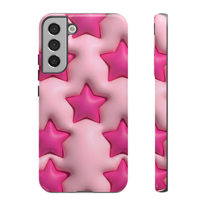Pink Puffy Stars Aesthetic Phone Case - Cute Y2K Design