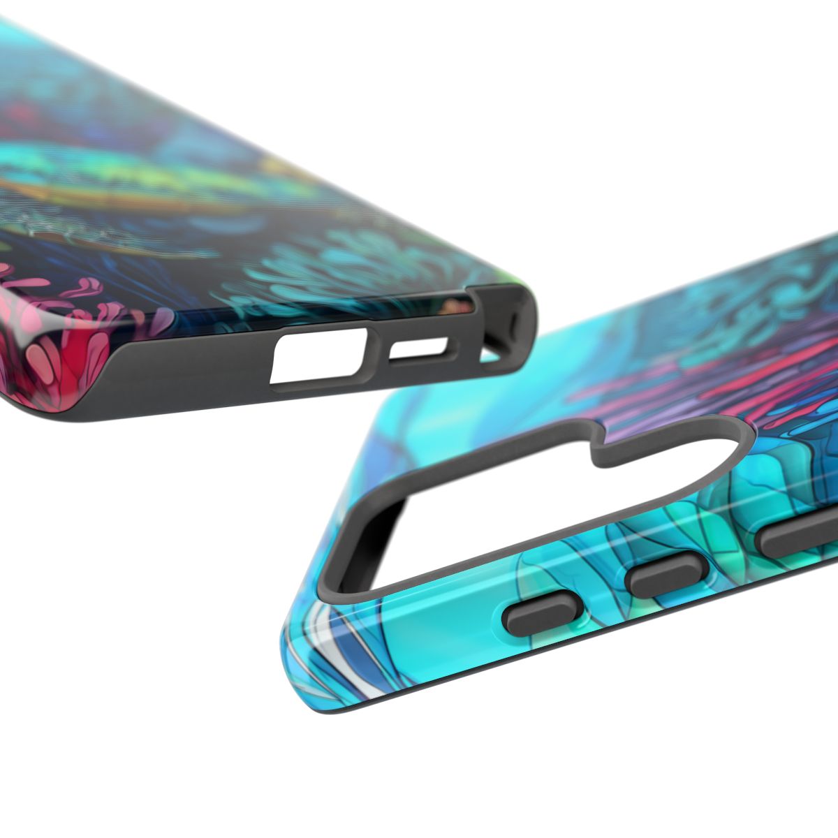 Stained Glass Turtle Phone Case – Coastal Blue Ocean Mosaic Aesthetic