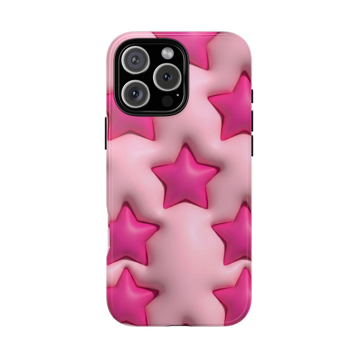 Pink Puffy Stars Aesthetic Phone Case - Cute Y2K Design