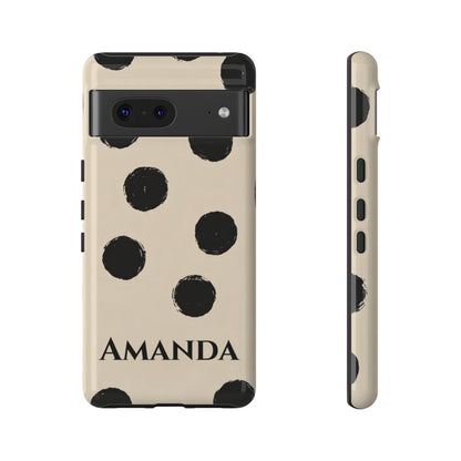 Personalized Polka Dot Phone Case – Custom Name Modern Abstract Aesthetic
