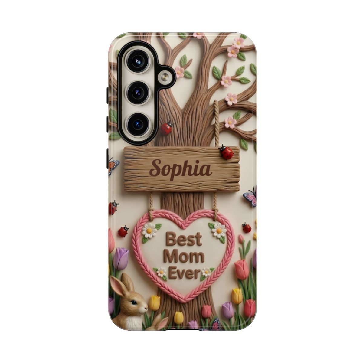 Personalized Best Mom Ever Phone Case - Whimsical Clay Garden