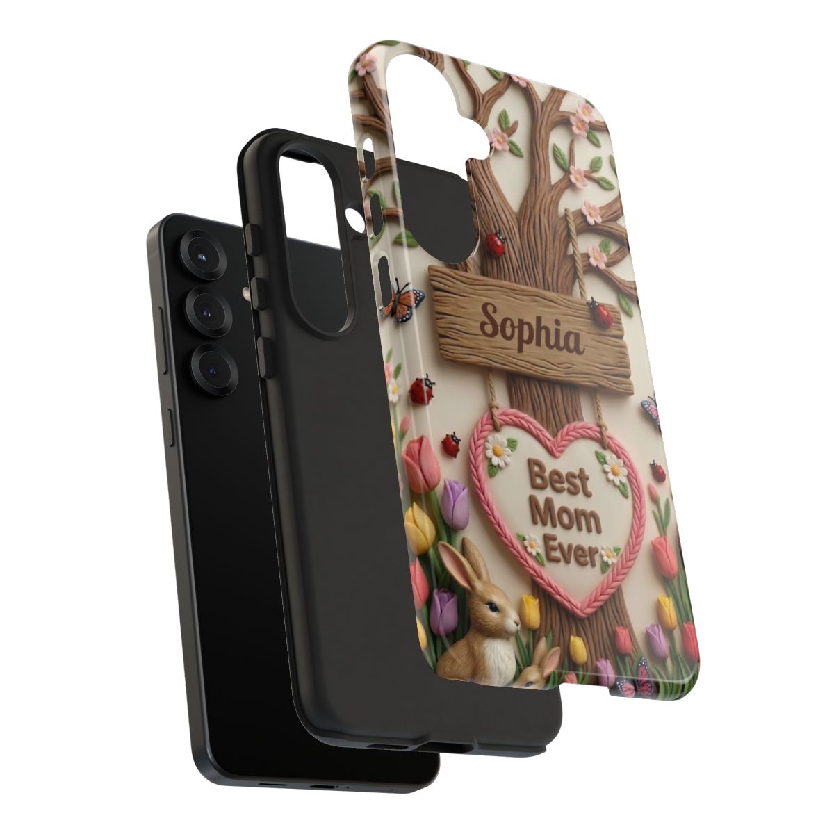 Personalized Best Mom Ever Phone Case - Whimsical Clay Garden