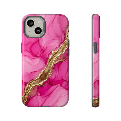 Pink Gold Marble Phone Case – Luxe Alcohol Ink Aesthetic